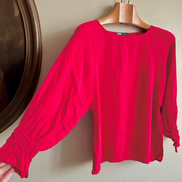 Maje Smocked Sleeve Blouse — Size 1 (Small) - Picture 2 of 8
